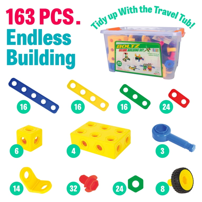 USA Toyz 163pk Boltz Learning Resources Toy Box Building Toys