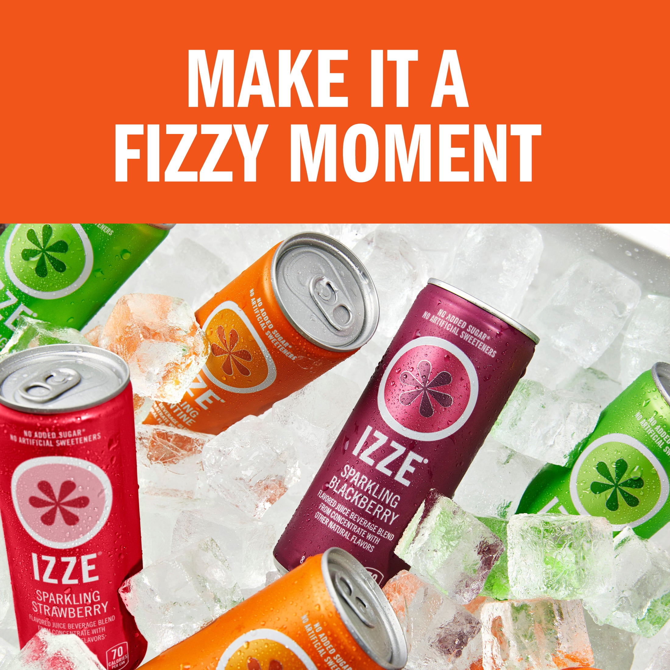 (9 pack) IZZE Sparkling Mango Juice Beverage, 8.4 Fl Oz Can