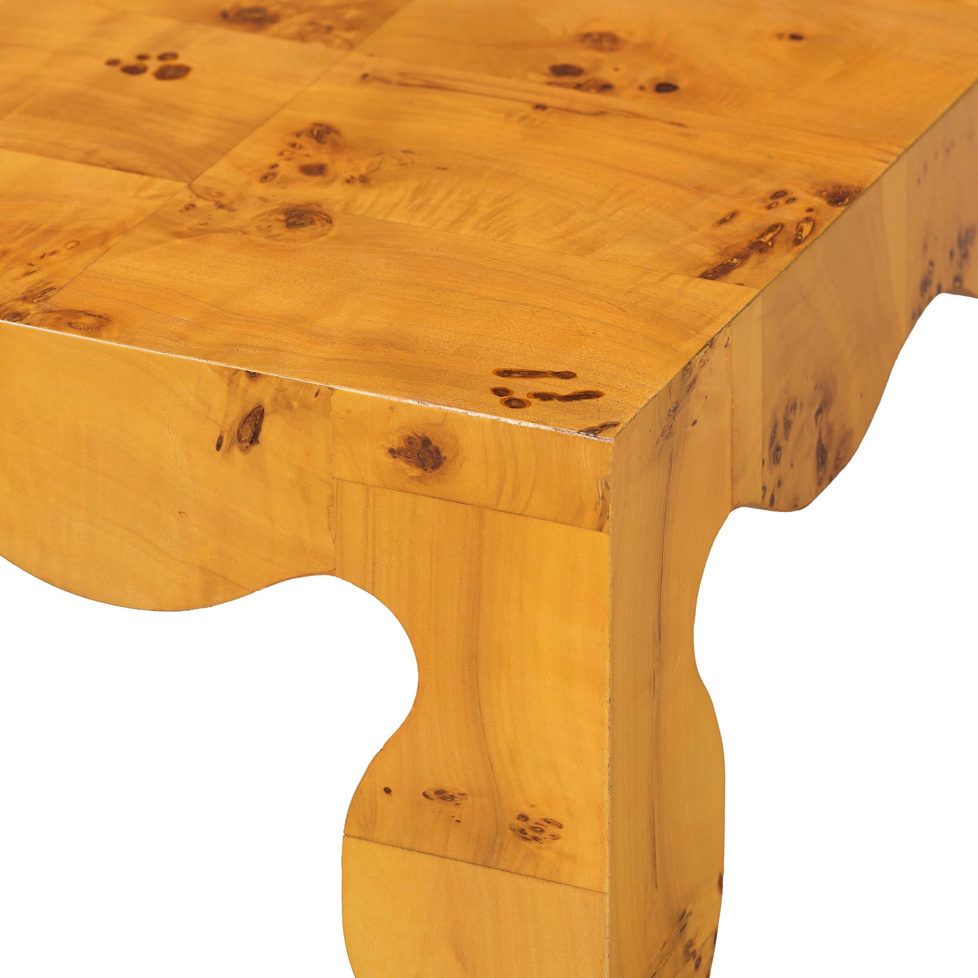 bali & pari Huxley Modern Coffee Table, Light Mappa Burl