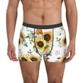 thumbnail image 2 of Goofa Sunflowers Leaves And Birds Printed Men's Boxer Briefs Underwear, Moisture-Wicking Underwear, Trunk,Soft and Breathable Cotton Underwear-, 2 of 9