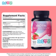 thumbnail image 2 of LIVS Biotin Gummies - 10,000 mcg Biotin Supplement - Supports Healthy Hair, Skin & Nails - Strawberry Flavor - Unisex - 180 Count (Pack of 2) with 90 Servings, 2 of 7