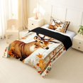 thumbnail image 2 of Castle Fairy Vintage Deer Twin Comforter Sets 2pcs for Teens,Autumn Maple Foliage Bedding Set,Brown Orange Cream,Black Reversible,1 Comforter and 1 Pillowcase, 2 of 6
