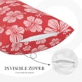 thumbnail image 5 of Daiia Red Hibiscus Flower Bedding Waterproof Pillow Protector Zippered Queen – Bed Bug Proof Pillow Encasement-14"x20", 5 of 9