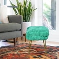 thumbnail image 2 of Home Soft Things Fox Faux Fur Pouf Stool Ottoman - Blue Turquoise - 17x17x17", 2 of 7