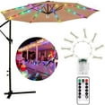 thumbnail image 1 of Parapluie 104LED Parasol Extérieur Patio Lumière Chaîne Imperméable Lampe de Jardin Lumière Blanche Chaude, 1 of 10