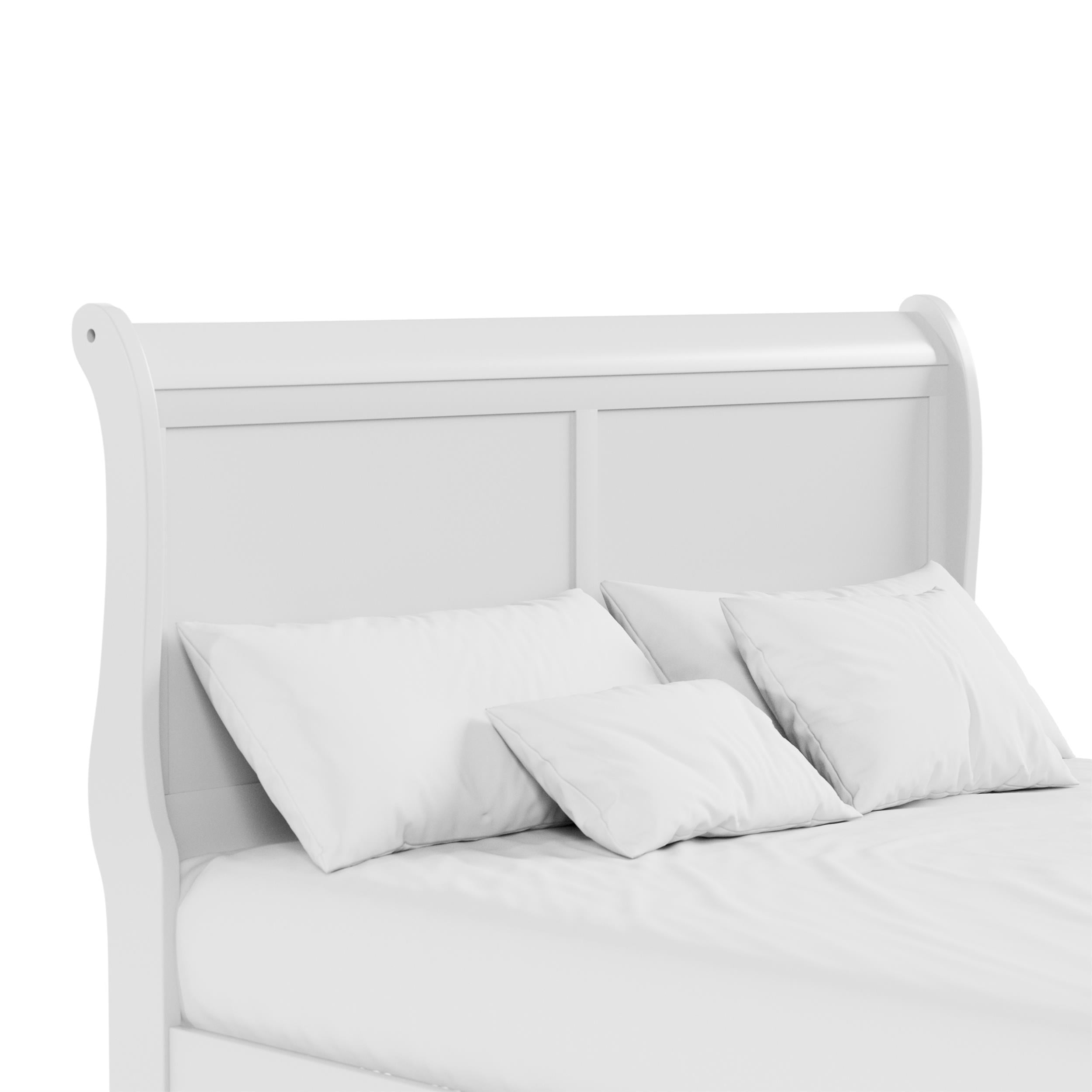 Furniture of America Arabella Wood Sleigh King Panel Bed in White