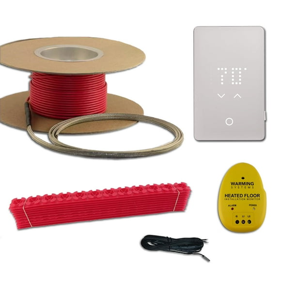 Warming Systems - Kit de Chauffage de Sol Électrique Radiant 280 Sqft 240V – Comprend Câble de Chauffage, Thermostat WiFi-LED, Capteur, Guides de Câbles, Moniteur d'Installation et Sols Chauffants sous Carrelage