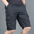 thumbnail image 2 of AXXD Mens Work Shorts Black Summer Workwear Shorts Multi Pocket Zipper Straight Leg Casual Outdoor Sports Shorts Clearance, 2 of 8