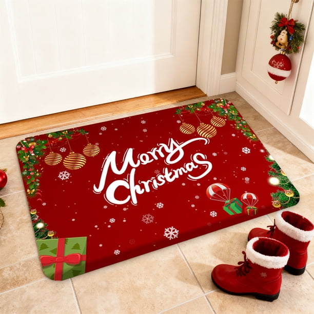 Hogar y cocina, Decoración del hogar, Decoración navideña, Alfombra decorativa navideña de 23,6 x 15,7 pulgadas, tapete absorbente para baño, resistente a la suciedad y antideslizante, alfombra decora