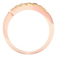 thumbnail image 5 of 0.235 ctw Wedding Band for Women - 14K Rose Gold Simulated Yellow Diamond Stackable Eternity Ring, 5 of 6