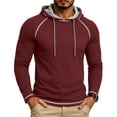thumbnail image 2 of Yutgune Men's Solid Pullover Hoodie, Long Sleeve Casual Hooded Sweatshirt for Everyday Wear and Travel, 2 of 6