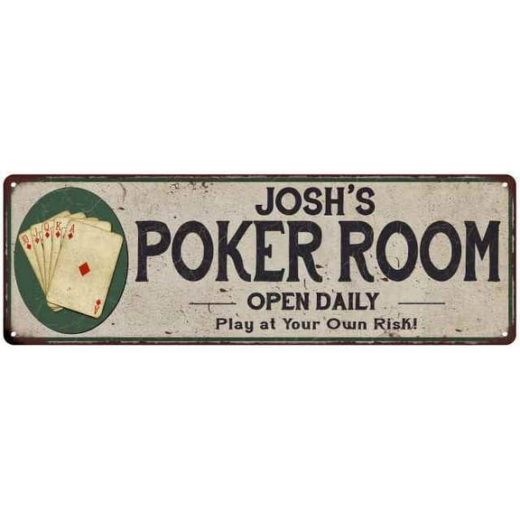 Josh's Poker Room Gift 6x18 Metal Sign Game Decor 206180048271