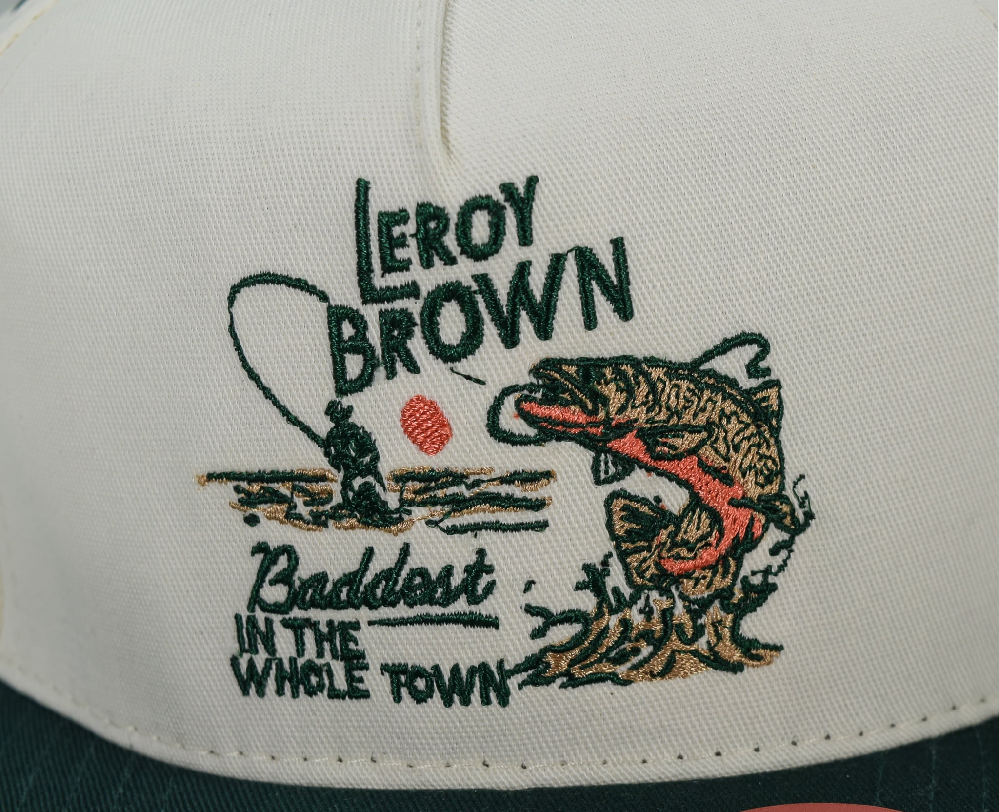 Sendero Provisions Co. Outdoor Adjustable Snapback Hat with Leroy Brown  Embroidered Design (White) 