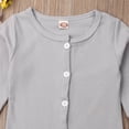 thumbnail image 6 of Franhais Unisex Infant Long Sleeve Romper Solid Color Ribbed Knit Button Jumpsuit O Neck One Piece Pajama Newborn Baby Casual Outfits, 6 of 8