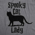 thumbnail image 2 of Womens Spooky Cat Lady T Shirt Funny Black Cat Halloween Tee Womens Graphic Tees, 2 of 9