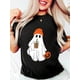 thumbnail image 1 of Halloween T-Shirt 100% Cotton Ghost Drinking Coffee Ghost Ice Coffee Men Women Women's Tee Causal Breathable Classic Comfort Tops, 1 of 6
