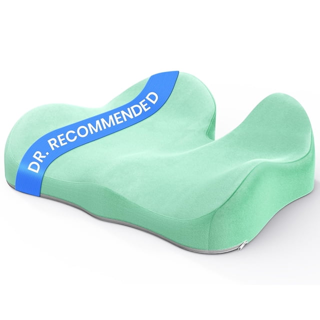 Cojín de asiento Benazcap de espuma viscoelástica para asiento de coche, color verde