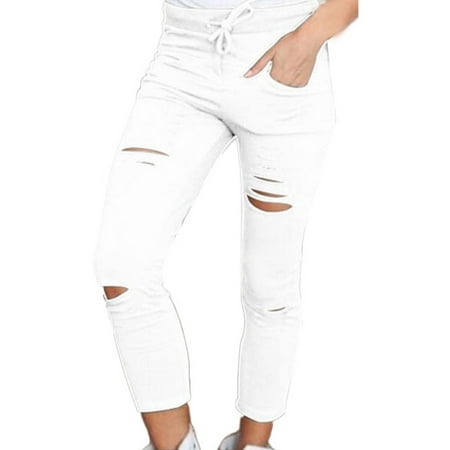Women Pencil Stretch Casual Denim Skinny Jeans Pants High Waist Jeans (Best Shoes To Wear With Skinny Jeans Male)