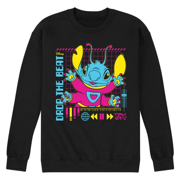 Disney - Lilo & Stitch - Drop The Beat - Men's Crew Neck Fleece Pullover