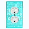 thumbnail image 1 of Metal Light Switch Plate Cover Cafe Diner Coffee Sign Teal COF035, 1 of 13