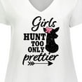 thumbnail image 4 of Inktastic Hunting Girls Hunt Too Only Prettier with Doe and Arrow Women's Plus Size V-Neck T-Shirt, 4 of 5