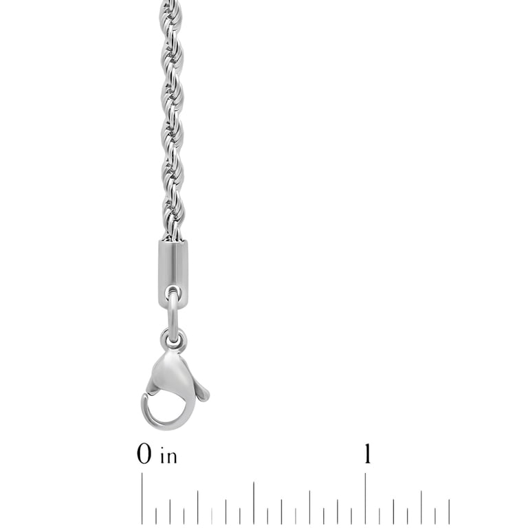 Brilliance Fine Jewelry Men's Silver-Tone Rope Chain Necklace photo 4