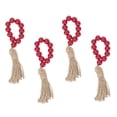 thumbnail image 5 of FRCOLOR Red Wooden Beads Napkin Holder for Table Setting Housewarming present, 5 of 8