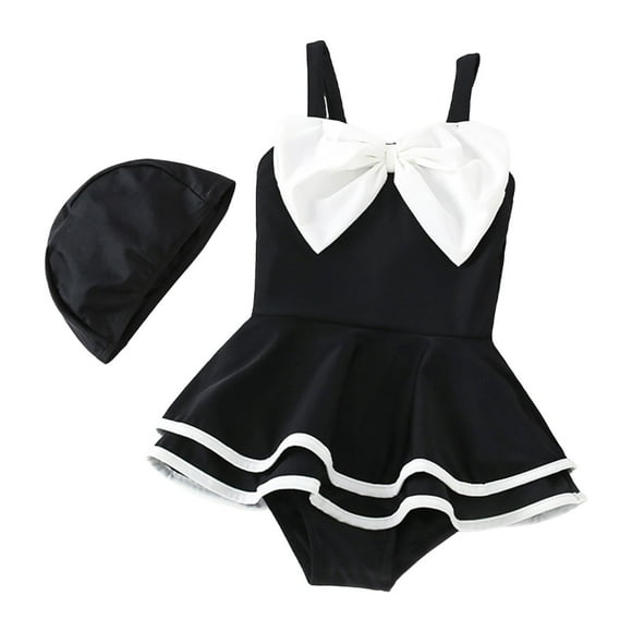Zshosam Maillots de Bain pour Adolescentes Tout-Petits Maillot de Bain Bébé Fille Maillot de Bain Fille Filles Maillots une Pièce Maillot de Bain à Blocs de Couleur Taille 18 24 Mois,(Noir 18-24 Mois)