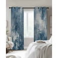 thumbnail image 2 of Blackout Curtains for Bedroom, Blue Grey Room Darkening Window Drapes for Living Room, Oil Painting Modern Abstract Thermal Insulated Grommet Curtains, 42x84 inch, 2 Panels, 2 of 9