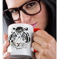 thumbnail image 2 of 3drose, White Tiger Is a Picture Created by Using Graphic Art Programs, 11oz Two-tone Red Mug, 2 of 6