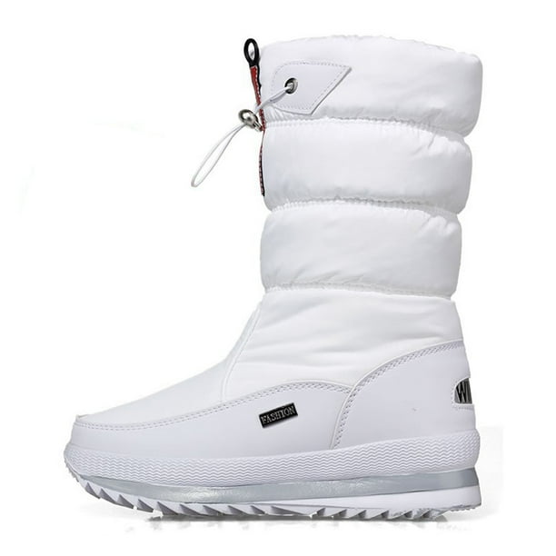 Botas Impermeables Al Aire Libre para Mantener El Calor Nieve Invierno Mujer Cómodas A Media Pantorrilla