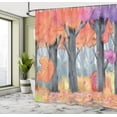 thumbnail image 4 of Ambesonne Painting Shower Curtain, Watercolor Fall Woodland, 69"Wx84"L, Violet and Burnt Sienna, 4 of 4