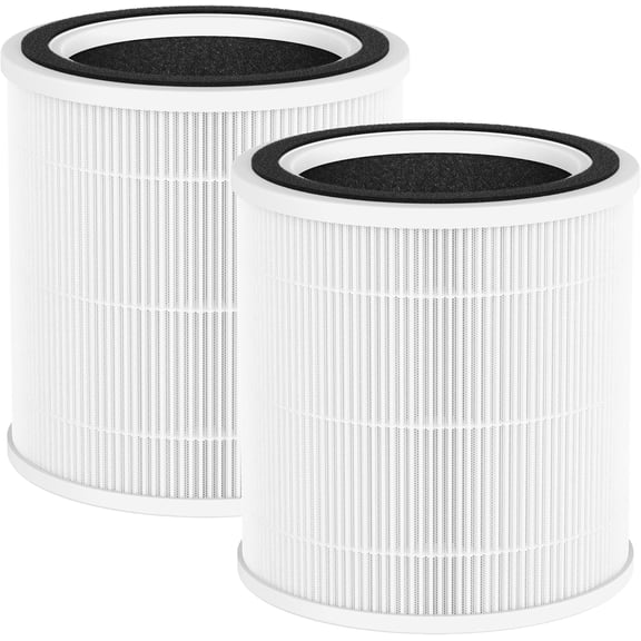 2 Pack AC400 Replacement Filter Compatible with Purivortex Air Cleaner Purifier, 3-in-1 Filter, White
