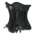 thumbnail image 3 of QRIC Womens Floral Black Lace Trim Corset Overbust Waist Cincher Bustier Top X-mas Halloween Costume Corset Tik-tok Shooting Costume, 3 of 6
