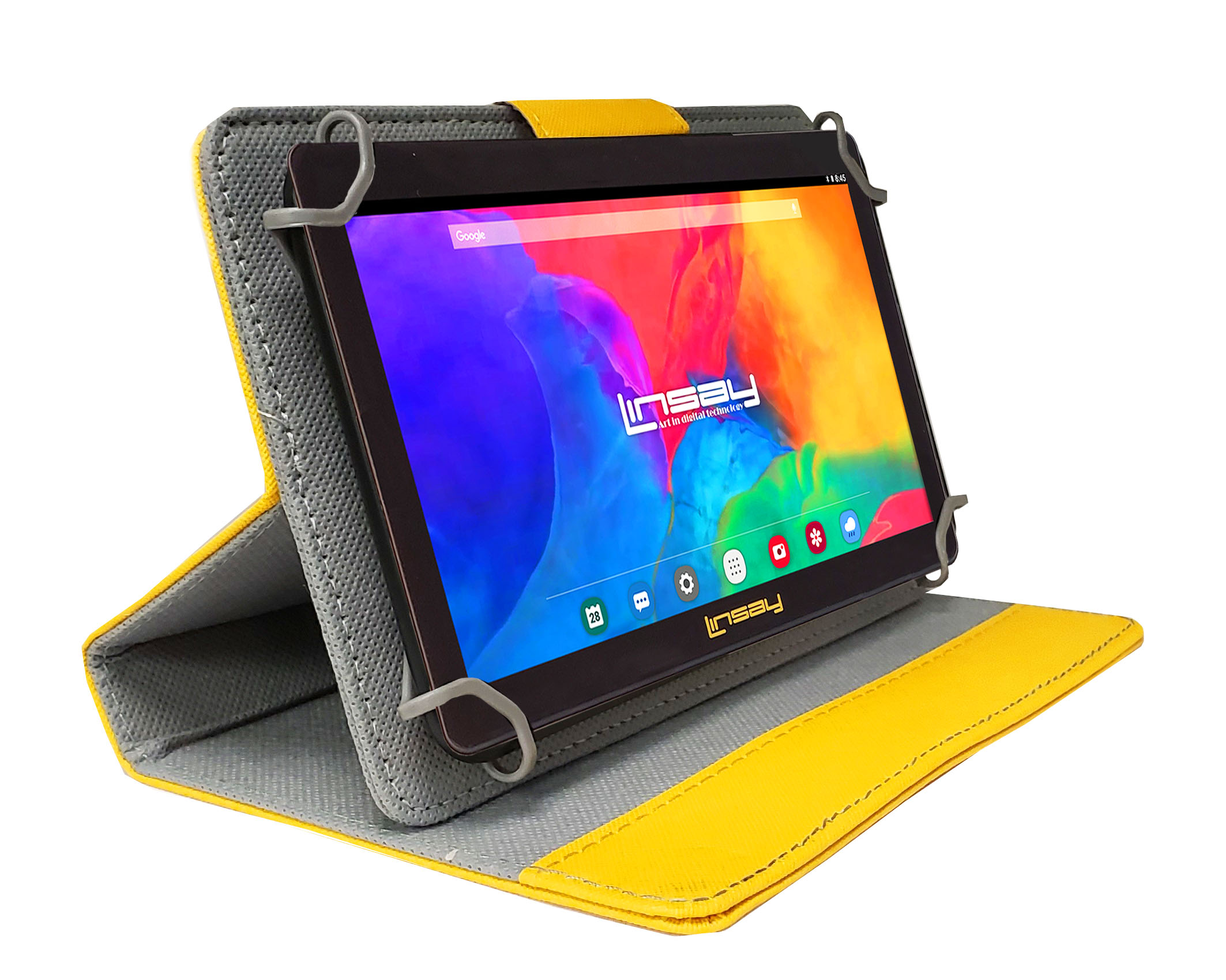 LINSAY 7" Quad Core 2GB RAM 32GB Storage Android 12 WiFi Tablet with case Yellow Leather Case - image 3 of 3