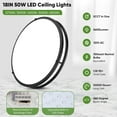 thumbnail image 3 of 36W LED Flush Mount Ceiling Light Fixture, 13inch LED Ceiling Light 3600LM, Modern Black Ceiling Light 2700K/3000K/4000K/5000K/6500K 5CCT, Dimmable Ceiling Lamp for Living Room Kitchen, 3 of 6