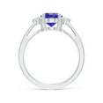 thumbnail image 2 of ANGARA Natural Tapered Shank 1.9 ct Tanzanite Ring with Diamond Accents in 14K White Gold for Women (Size-9x7mm) | December Birthstone, Anniversary, Jewelry Gift for Women | Natural Tanzanite Ring, 2 of 9
