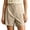 Beige, variant on Womens Summer High Waist Shorts Roll Up Pleated Zippered Wrap Hem Wide Leg Shorts with Pockets Brown,2XL