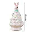 thumbnail image 3 of 2025 Lighted Easter Bunny Ceramic Tabletop Tree, 5.9 Inch Rabbit Figurine with Colorful Lamp Beads & Bunny Ears, Spring Easter Holiday Decor & Night Light for Home, 3 of 7