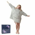thumbnail image 2 of Hoodie Blanket Sweatshirt Oversized Sherpa Wearable Blanket Warm Fleece Pullover, 2 of 4