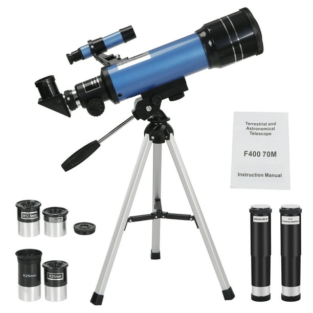 Zeny 70mm Refractor Telescope with Tripod & Finder Scope, Portable Telescope for Kids & Astronomy Beginners, Travel Scope with 3 Magnification eyepieces & Moon Mirror