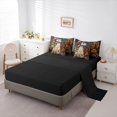 thumbnail image 5 of Homewish Wildflower Ghost Twin Bedding for Kids, Autumn Floral Forest Spooky Bedding Comforter Set, Black Reversible, 7-Piece, 5 of 7