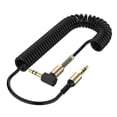 thumbnail image 1 of Conector flexible de 3,5 mm (1/8 pulgadas) a conector de ángulo de 3,5 mm (1/8 pulgadas) para auriculares con de teléfono Negro Hugo Cable AUX Macho a Macho, 1 of 6