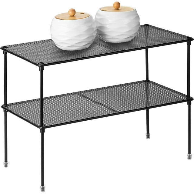 Organizador de estantes para armario de cocina, paquete de 2, organizador de armario de encimera expandible y apilable, estante de almacenamiento para baño, cocina, lavadero