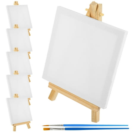 PAMINGONO 1 Set Canvas For Painting Kids Assorted Color Square 10X10cm Wood Party Kids