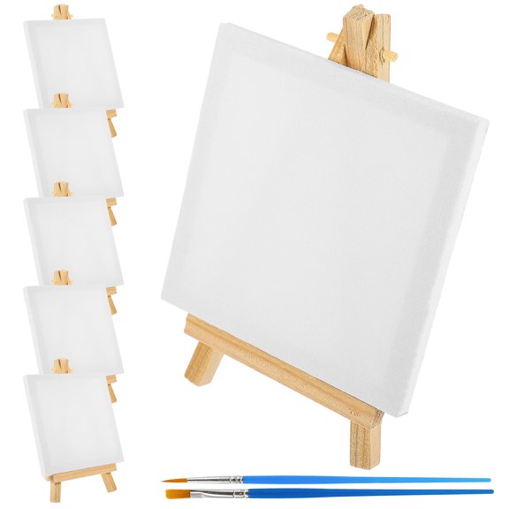 PAMINGONO 1 Set Canvas For Painting Kids Assorted Color Square 10X10cm Wood Party Kids