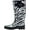 Zebra, variant on Women's Rain Boots Rubber Waterpoof Mid Calf Colors Wellie Snow Wellington