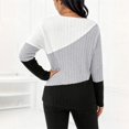 thumbnail image 3 of ASDFVBKG Women's Long Sleeve Shirts Plus Size V Neck Comfy Top Fashion Relaxed Fit Color Block T Shirts Light Gray 4XL, 3 of 4