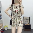 thumbnail image 4 of Woman Suit Female Summer Summer Wear Loose Casual Fashion Beach Shorts Short-sleeved Shirt Two-pieces, 4 of 5
