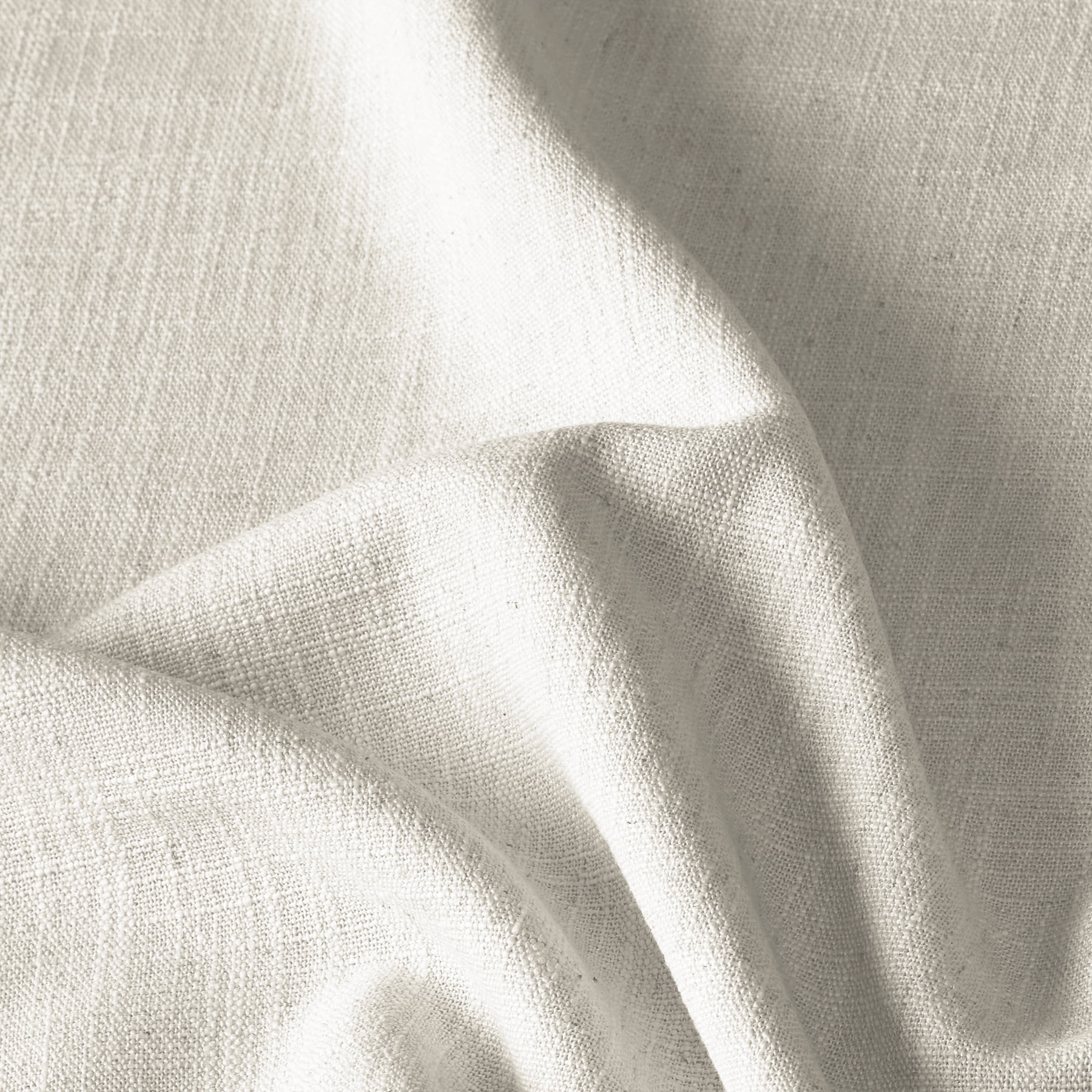 TWOPAGES 52 W X 84 L Inch Curtain Pinch Pleated Hanging Style Drapery Blackout Solid Linen Drapery for Bedroom, 1 Panel, Ivory White